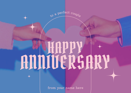 Card - Happy Anniversary perfect coupl Card Design Template