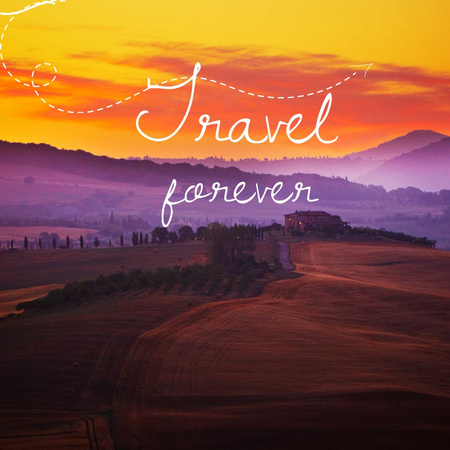 Travelling Inspiration Scenic Sunset Landscape Instagram AD Design Template