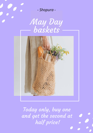 Platilla de diseño Beneficial May Day Baskets Sale Offer Poster 28x40in