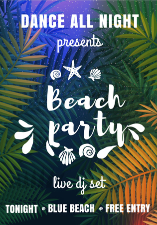 Bright Beach party Invitation Poster 28x40in Design Template