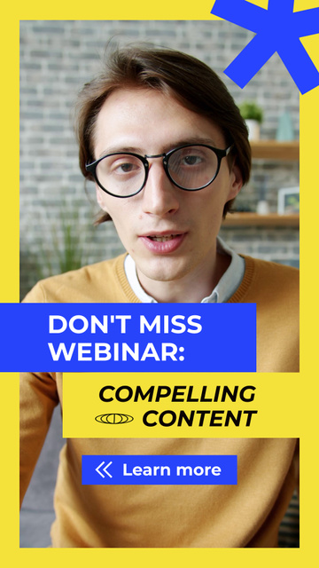 Designvorlage Marketing Webinar About Compelling Content Announcement für TikTok Video