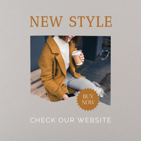 Polished Stylish Woman Showcases Refined Fashion Sale Ad Instagram Design Template