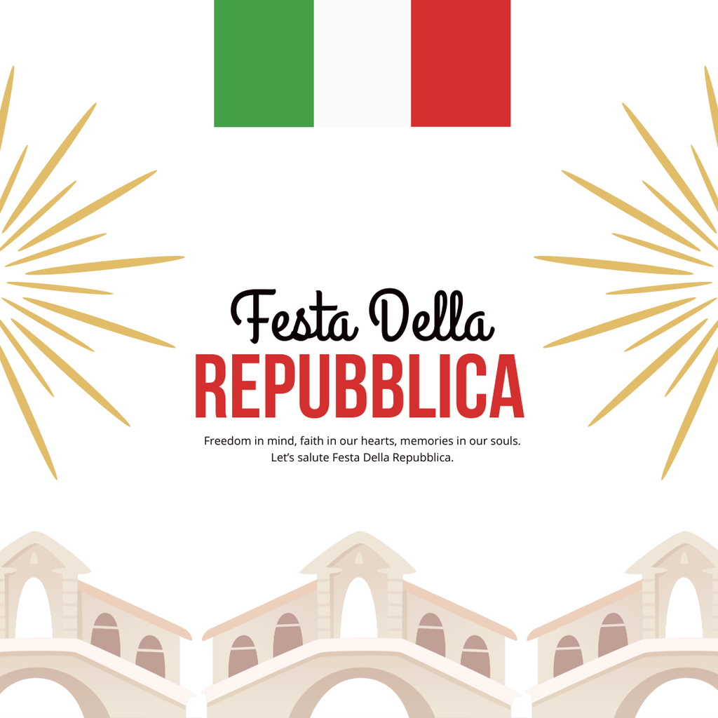Announcement of Celebration of Festa Della Repubblica Instagram Πρότυπο σχεδίασης