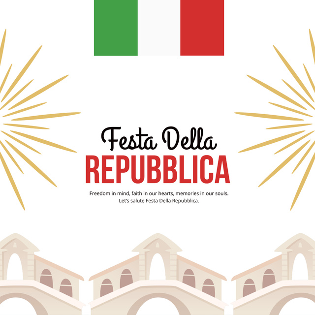 Announcement of Celebration of Festa Della Repubblica Instagram Modelo de Design