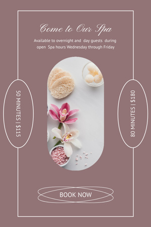 Spa Salon Ad with Flowers Tumblrデザインテンプレート