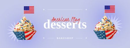 Plantilla de diseño de USA Independence Day Desserts Offer Facebook Video cover 