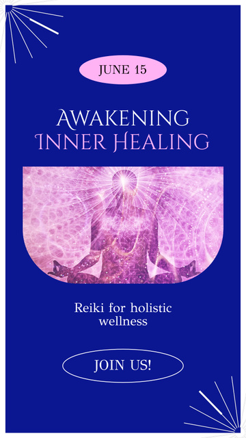 Modèle de visuel Awakening Reiki Energy Healing Sessions - Instagram Video Story