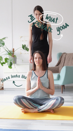 Plantilla de diseño de Anuncio de clase privada de yoga Instagram Video Story 