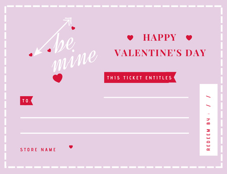 Pembe Sevgililer Günü için Boş Kutlama Thank You Card 5.5x4in Horizontal Tasarım Şablonu