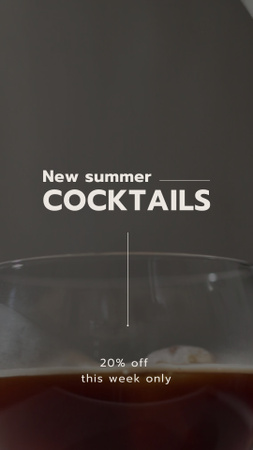 Designvorlage New Summer Cocktails Announcement für Instagram Video Story