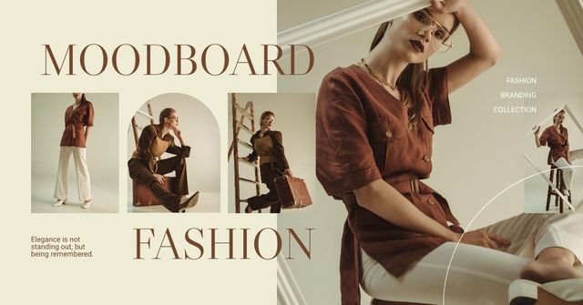 Template di design Fashion Mood Board ideas Facebook AD