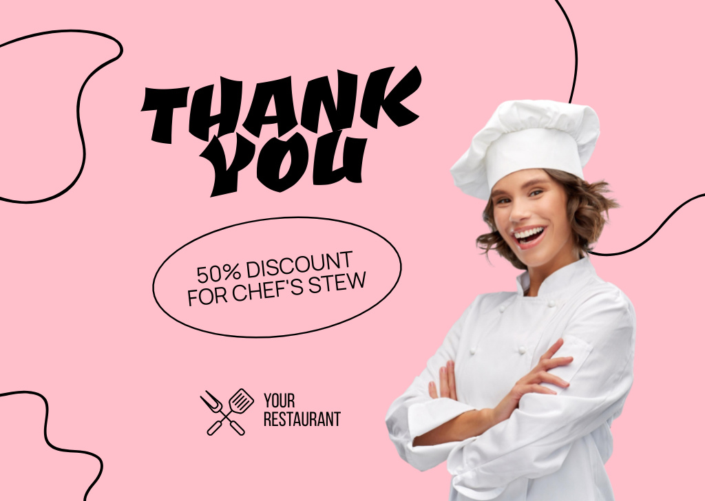 Modèle de visuel Discount Offer on Chef's Stew - Card