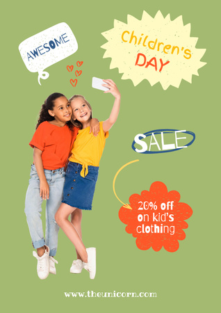 Ontwerpsjabloon van Poster van Childrens day sale poster