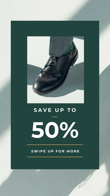 Fashion Sale man in Stylish Shoes Instagram Story Design Template