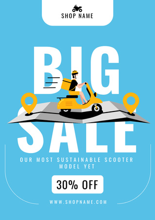 Scooter Sales Offer Poster A3 Design Template