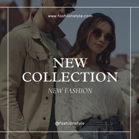 Fashion Collection Ads with Stylish Couple Animated Post Design Template