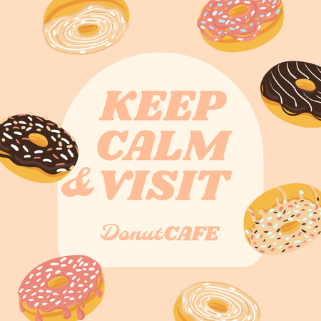 Sweet Donuts Ad In Cafe Animated Post Design Template