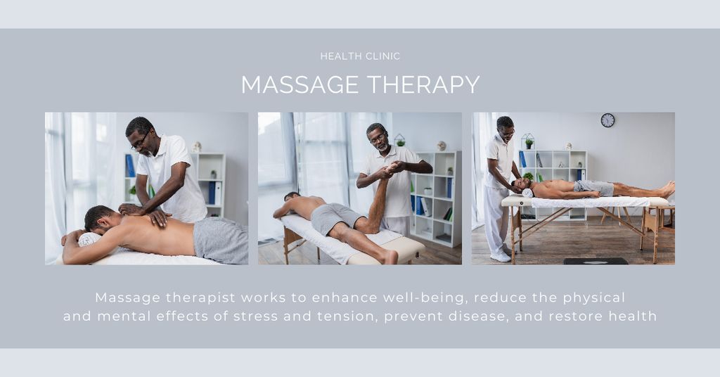 Ontwerpsjabloon van Facebook AD van Therapeutic Massage Clinic