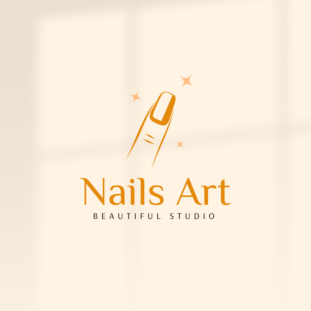 Manicure Offer with Female Fingernail Illustration Logo Design Template