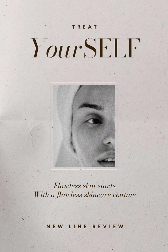 Skincare Ad with Woman in Bath Towel Pinterest Tasarım Şablonu