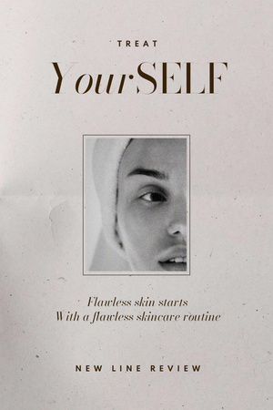 Ontwerpsjabloon van Pinterest van huidverzorging ad met vrouw in badhanddoek