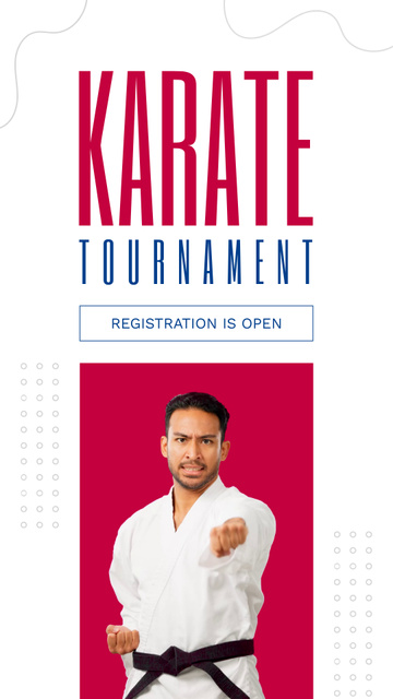 Designvorlage Stunning Karate Tournament Announcement für Instagram Video Story