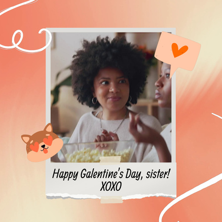 Happy Galentine`s Day With Sweet Memories Animated Post Design Template