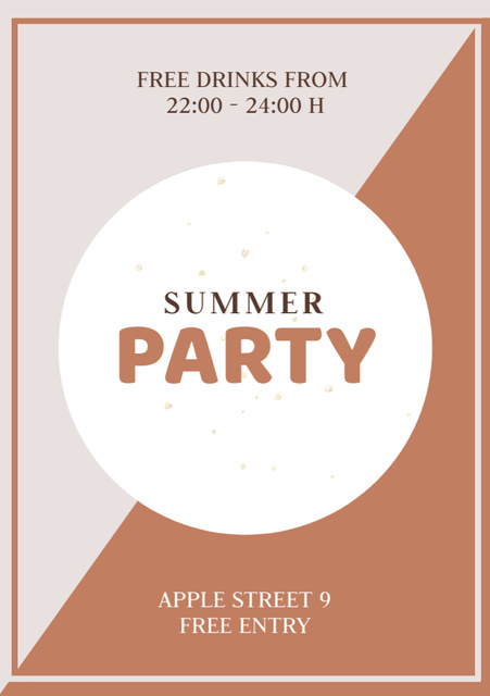 Summer Party Invitation Flyer A5 Design Template