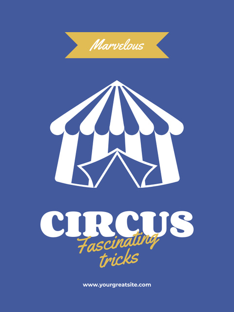 Circus Show Announcement with Fantastic Tricks Poster US Design Template