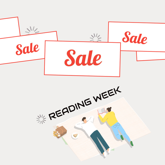 Books Sale Announcement with Couple Instagram Design Template