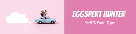 Modèle de visuel annonce de chasse aux œufs de pâques - Twitter
