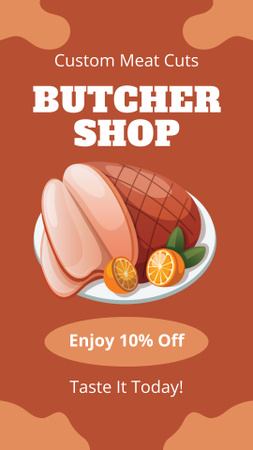 Fresh Ham from Butcher Shop Instagram Story Design Template