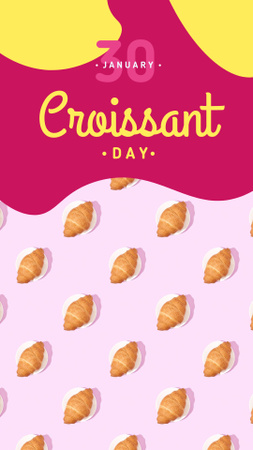 Fresh baked croissants on Croissant Day Instagram Story Design Template