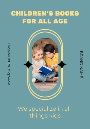 Designvorlage Angebot von Kinderbüchern für alle Altersgruppen für Poster 28x40in