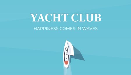 Emblem of Yacht Club Business Card US Design Template