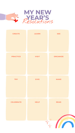 New Year resolutions dream chart Instagram Story Design Template