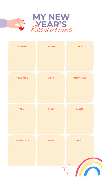 Template di design New Year resolutions dream chart Instagram Story
