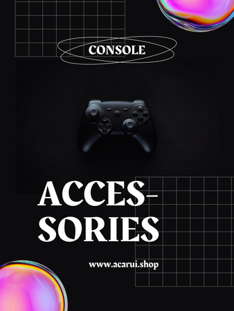 Gaming Gear Ad with Joystick Poster 36x48in Design Template