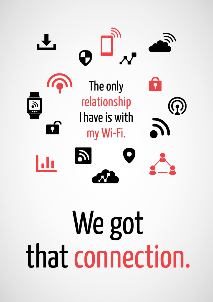 Wi-Fi Technology Signs and Icons Flyer A4 Design Template