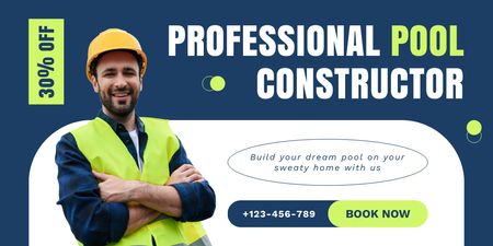 Professional Pool Constructor Twitter Design Template