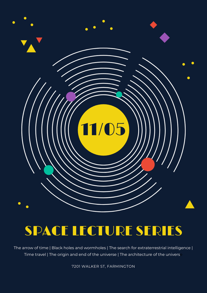 Platilla de diseño Educational Space Lecture Series Announcement Poster A3