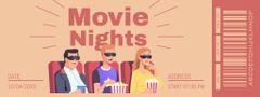 Movie Night Announcement with Spectators Wearing Glasses