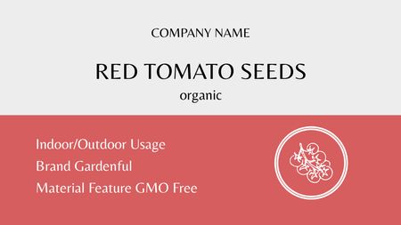 Punaisten tomaattien siementen myyntitarjous Label 3.5x2in Design Template