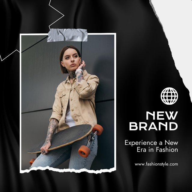 New fashion brand black Instagram Modelo de Design
