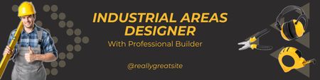 Services of Industrial Areas Designer LinkedIn Cover Design Template