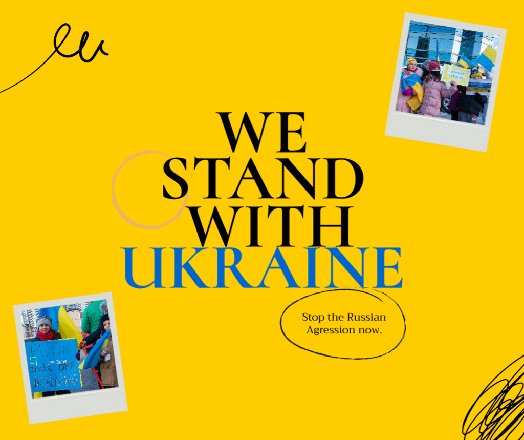 Template di design We stand with Ukraine Facebook