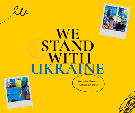 We stand with Ukraine Facebook Design Template