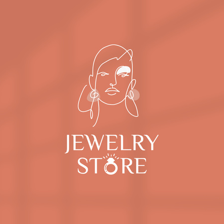 Jewelry Collection Announcement with Stylish Girl Logo 1080x1080px Šablona návrhu