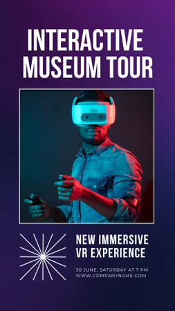 Virtual Museum Tour Announcement Instagram Video Story Šablona návrhu
