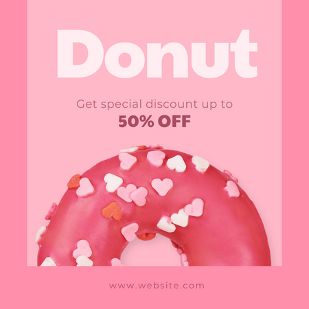 Strawberry Donuts Sale Instagram Design Template